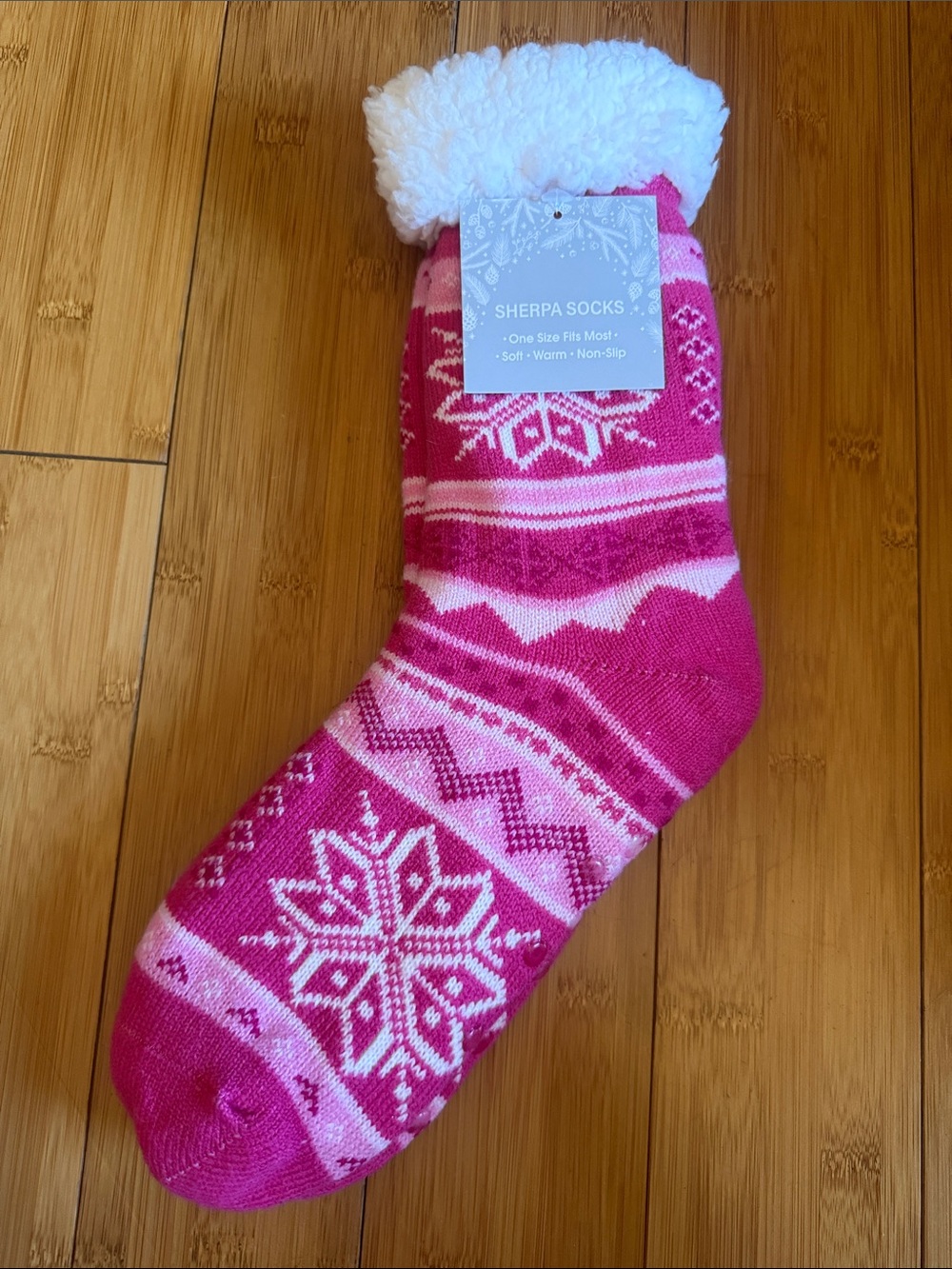 Women's Pink Snowflake Cozy Socks